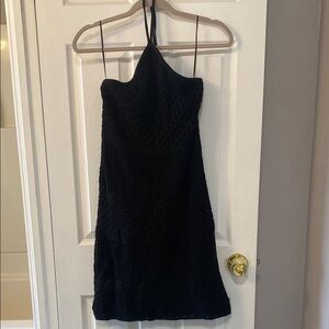 Old Navy Black Crochet Halter Sheath Dress